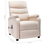 Fauteuil électrique de massage Crème Tissu – Image 10