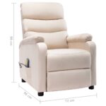 Fauteuil électrique de massage Crème Tissu – Image 9