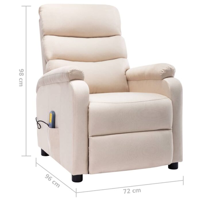 Fauteuil électrique de massage Crème Tissu – Image 9