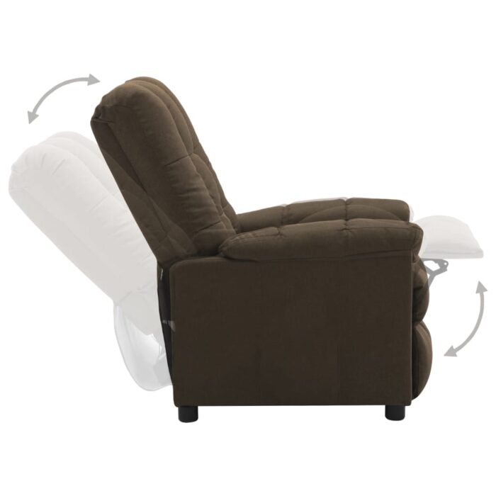 Fauteuil inclinable électrique Marron Tissu – Image 2