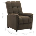 Fauteuil inclinable électrique Marron Tissu – Image 9