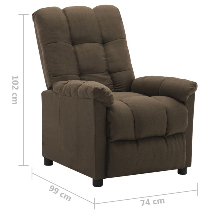 Fauteuil inclinable électrique Marron Tissu – Image 9