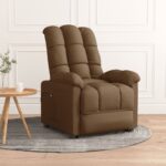 Fauteuil inclinable électrique Marron Tissu