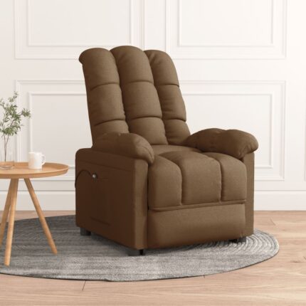 Fauteuil inclinable électrique Marron Tissu