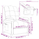 Fauteuil inclinable électrique Marron foncé Tissu – Image 10