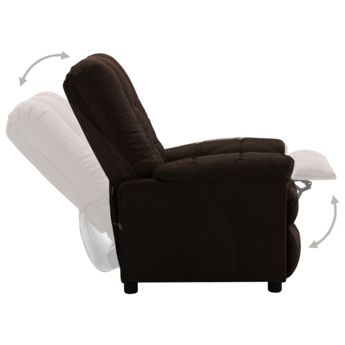 Fauteuil inclinable électrique Marron foncé Tissu – Image 2