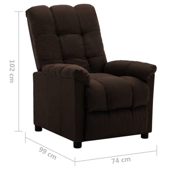 Fauteuil inclinable électrique Marron foncé Tissu – Image 8