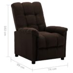 Fauteuil inclinable électrique Marron foncé Tissu – Image 9