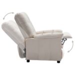 Fauteuil inclinable électrique Crème Tissu – Image 2