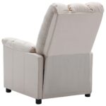 Fauteuil inclinable électrique Crème Tissu – Image 3