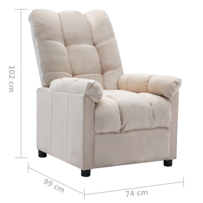 Fauteuil inclinable électrique Crème Tissu – Image 9