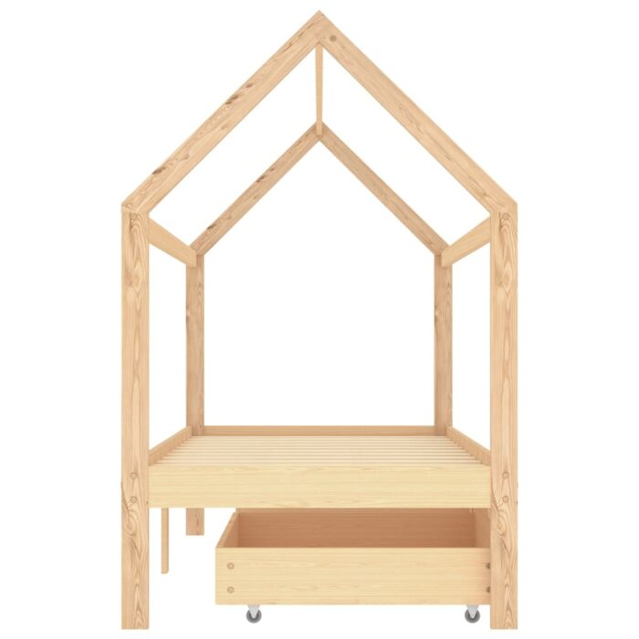 Cadre de lit d'enfant avec tiroirs Bois de pin massif 90x200 cm – Image 2