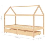 Cadre de lit d'enfant avec tiroirs Bois de pin massif 90x200 cm – Image 5
