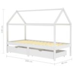 Cadre de lit d'enfant avec tiroirs Blanc Pin massif 90x200 cm – Image 5