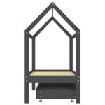 Cadre de lit d'enfant avec un tiroir Gris foncé Pin 70x140 cm – Image 2