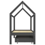 Cadre de lit d'enfant avec un tiroir Gris foncé Pin 80x160 cm – Image 2