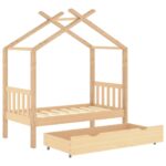 Cadre de lit d'enfant avec tiroir bois de pin massif 70x140 cm – Image 3
