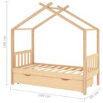 Cadre de lit enfant avec tiroir bois de pin massif 80x160 cm – Image 5