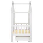 Cadre de lit enfant avec tiroir blanc pin massif 70x140 cm – Image 2