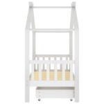 Cadre de lit enfant avec tiroir blanc pin massif 80x160 cm – Image 2