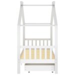 Cadre de lit enfant avec tiroirs blanc pin massif 90x200 cm – Image 2