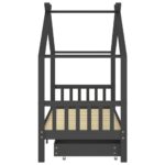 Cadre de lit d'enfant avec tiroirs Gris foncé Pin 90x200 cm – Image 2