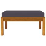 Salon de jardin 3 pcs avec coussins gris foncé Bois d'acacia – Image 8