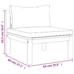 Ensemble de canapés 2 pcs et coussins blanc crème Acacia solide – Image 11