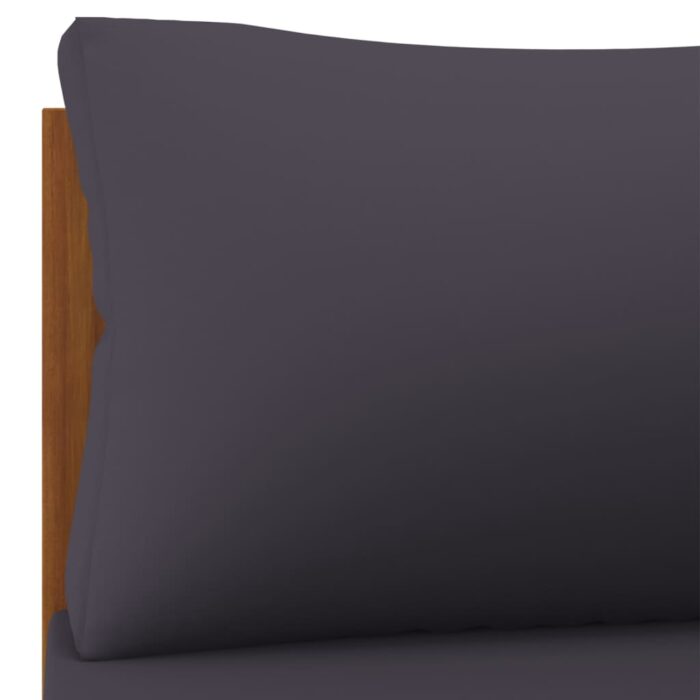 Canapé d'angle sectionnel et coussins gris foncé Bois d'acacia – Image 4