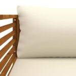 Chaise de jardin avec coussins blanc crème Bois d'acacia massif – Image 4