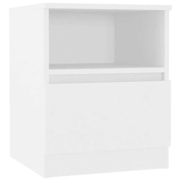 Tables de chevet 2 pcs blanc 40x40x50 cm bois d'ingénierie – Image 3