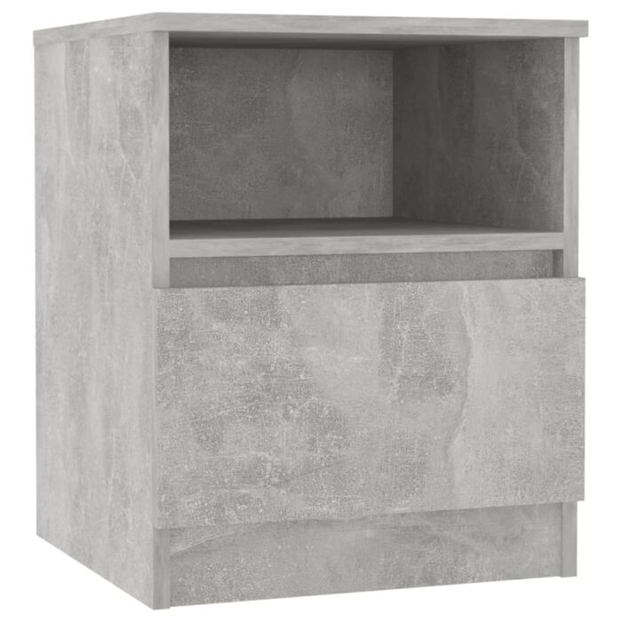 Tables de chevet 2 pcs gris béton 40x40x50 cm bois d'ingénierie – Image 3