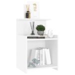 Tables de chevet 2 pcs blanc 40x35x60 cm bois d'ingénierie – Image 2