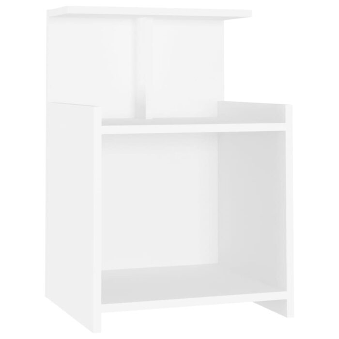 Tables de chevet 2 pcs blanc 40x35x60 cm bois d'ingénierie – Image 3