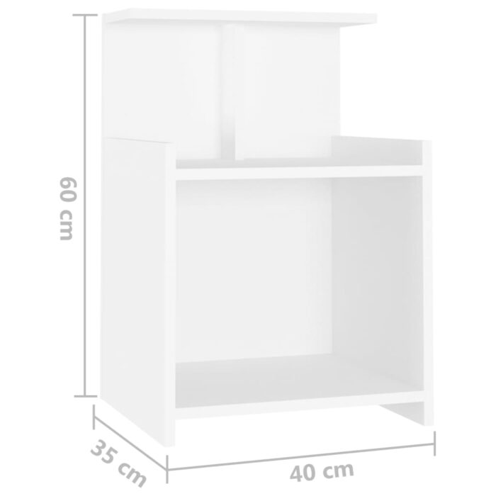Tables de chevet 2 pcs blanc 40x35x60 cm bois d'ingénierie – Image 6