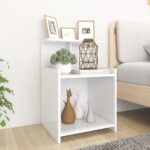 Tables de chevet 2 pcs blanc 40x35x60 cm bois d'ingénierie