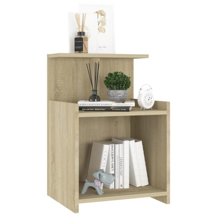 Tables de chevet 2pcs chêne sonoma 40x35x60cm bois d'ingénierie – Image 2