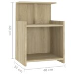 Tables de chevet 2pcs chêne sonoma 40x35x60cm bois d'ingénierie – Image 6