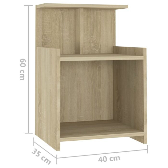 Tables de chevet 2pcs chêne sonoma 40x35x60cm bois d'ingénierie – Image 6