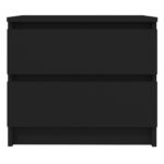 Table de chevet noir 50x39x43,5 cm bois d'ingénierie – Image 2