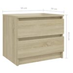 Table de chevet chêne sonoma 50x39x43,5 cm bois d'ingénierie – Image 4