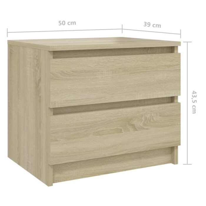 Table de chevet chêne sonoma 50x39x43,5 cm bois d'ingénierie – Image 4