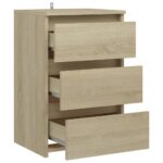 Tables de chevet 2pcs chêne sonoma 40x35x62,5cm bois ingénierie – Image 6