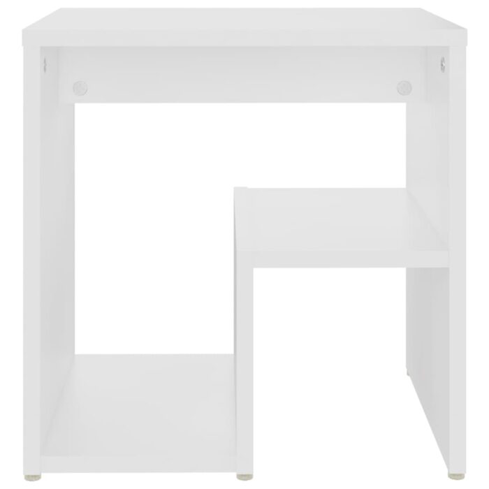 Table de chevet blanc 40x30x40 cm bois d'ingénierie – Image 2