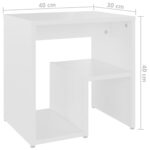 Table de chevet blanc 40x30x40 cm bois d'ingénierie – Image 4