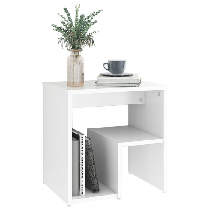 Tables de chevet 2 pcs blanc 40x30x40 cm bois d'ingénierie – Image 2