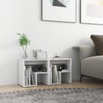 Tables de chevet 2 pcs blanc 40x30x40 cm bois d'ingénierie