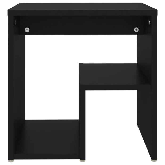 Table de chevet noir 40x30x40 cm bois d'ingénierie – Image 2