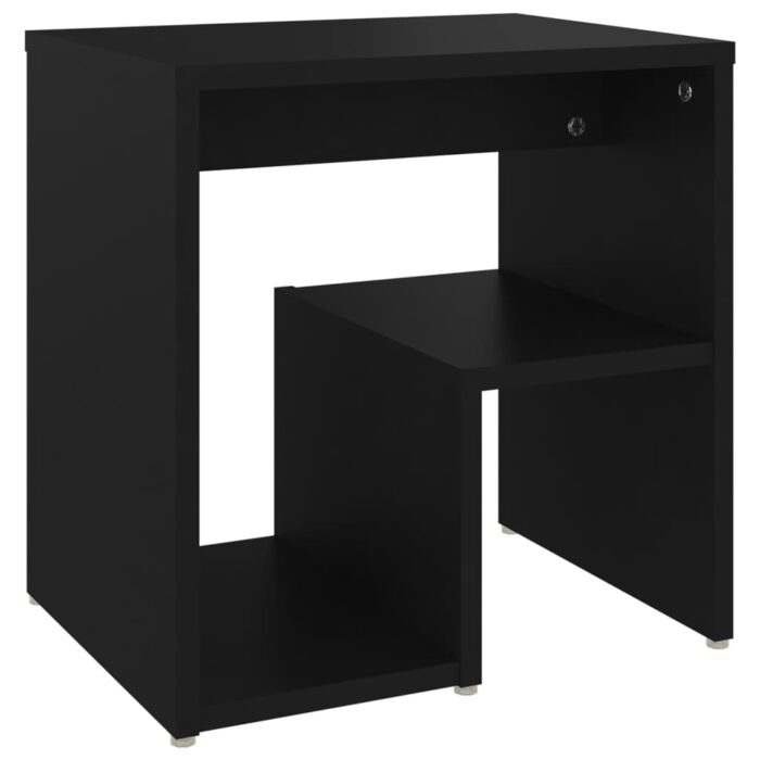 Tables de chevet 2 pcs noir 40x30x40 cm bois d'ingénierie – Image 3