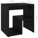 Tables de chevet 2 pcs noir 40x30x40 cm bois d'ingénierie – Image 6
